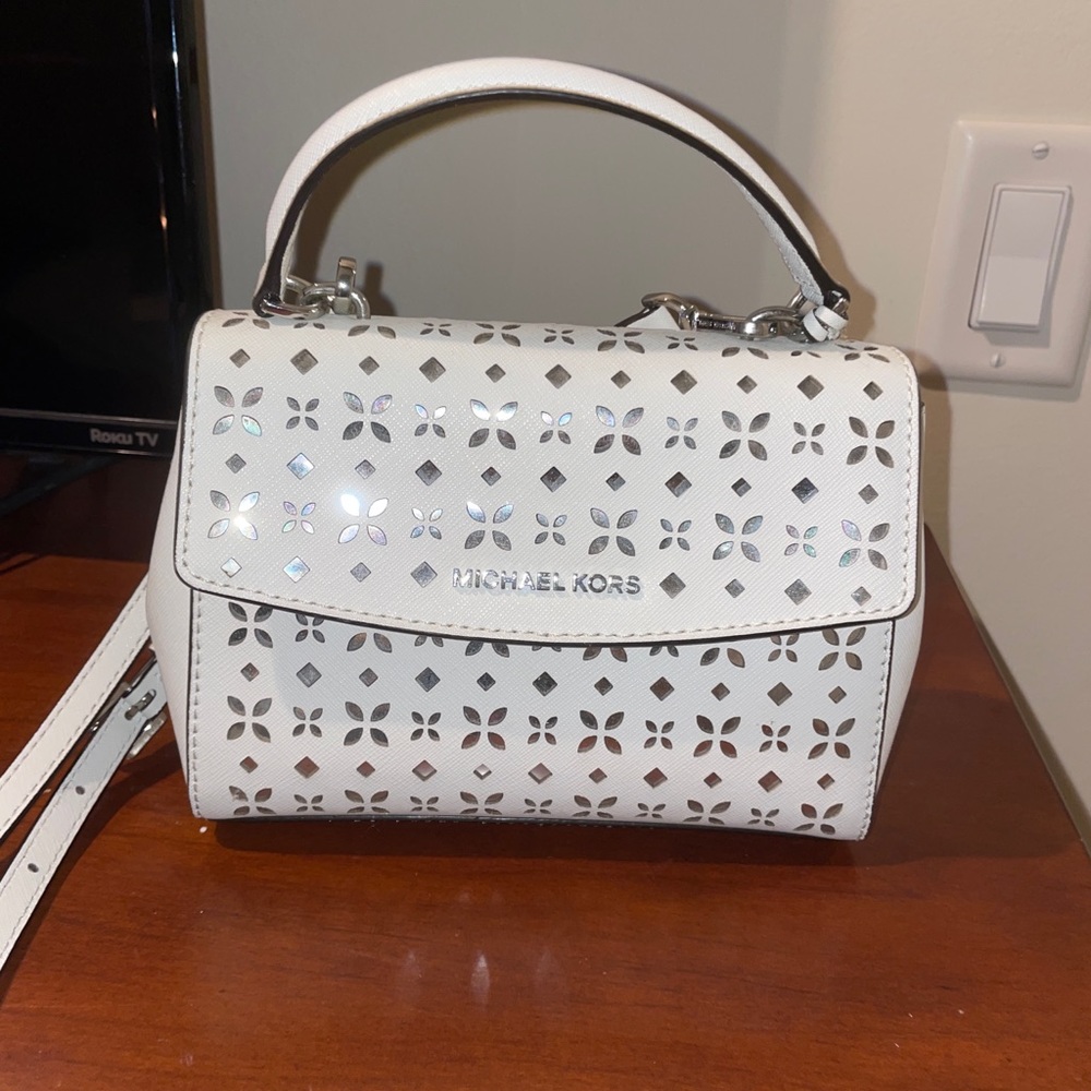 Michael Kors white crossbody purse